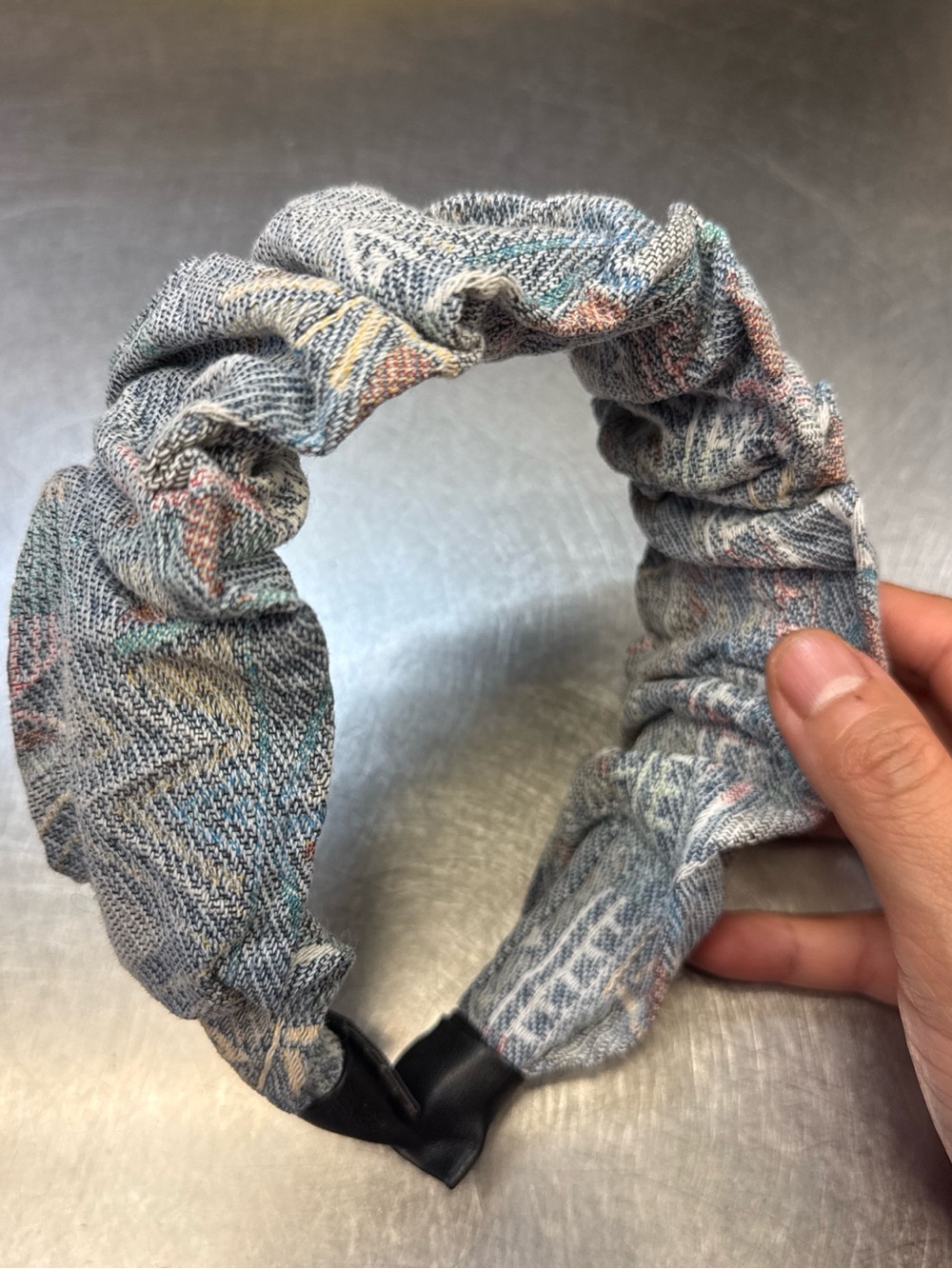 Textured Multicolor Scrunch denim Headband